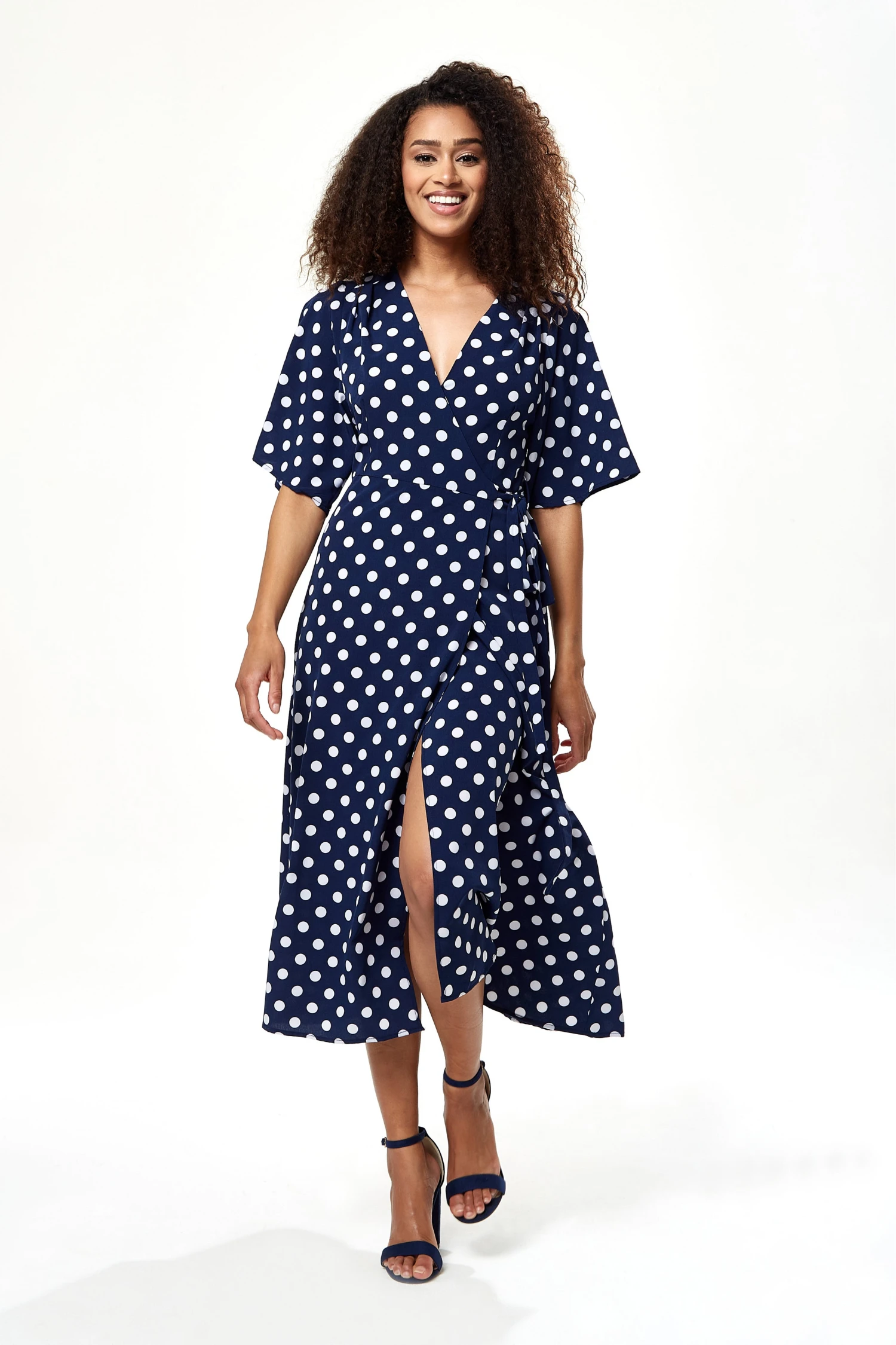 Liquorish Big Polka Dot Midi Wrap Dress 1 Liquorish Big Polka Dot Midi Wrap Dress