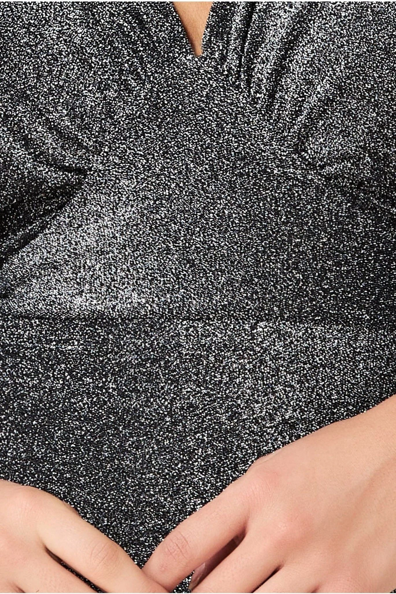 Goddiva Kimono Sleeve Lurex Midi Dress - Silver 4 Goddiva Kimono Sleeve Lurex Midi Dress - Silver - Image 4